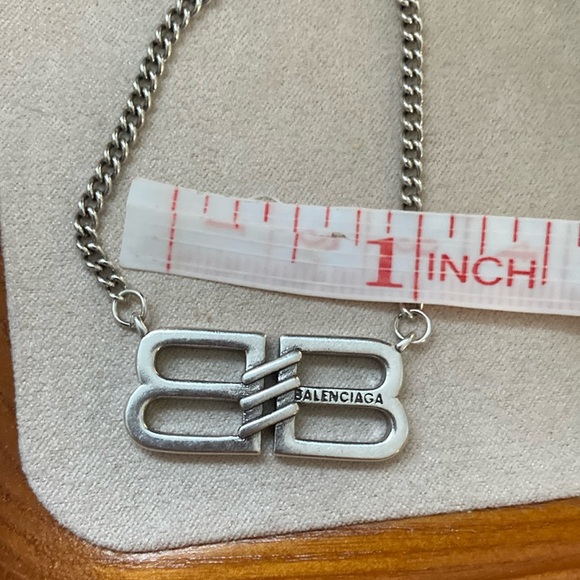 Balenciaga Silver Necklace with logo Pendant - Picture 5 of 5